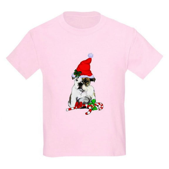 CafePress - English Bulldog Christmas T Shirt - Light Classic Kids Graphic, Short Sleeve T-Shirt, Sizes XS-XL