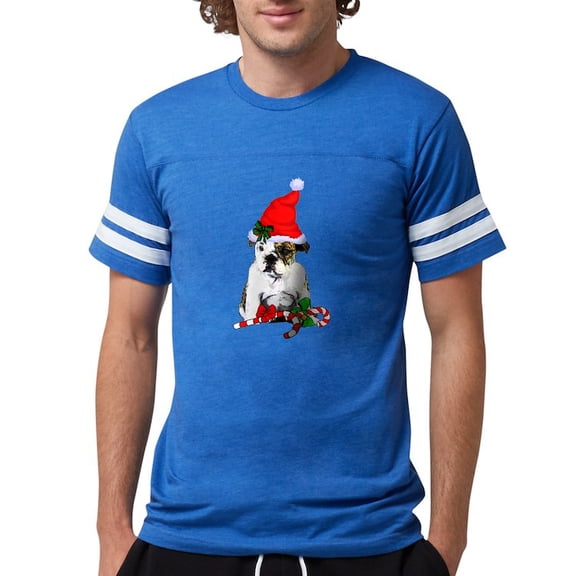 CafePress - English Bulldog Christmas T Shirt - Mens Football Shirt