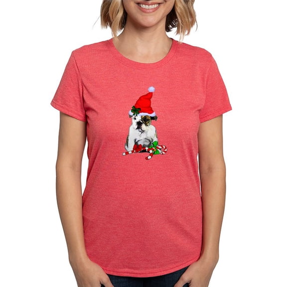 CafePress - English Bulldog Christmas T Shirt - Womens Tri-blend T-Shirt