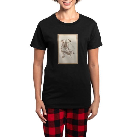 CafePress - English Bulldog Women's Dark Pajamas - Women's Short Sleeve Print T-Shirt and Pants Dark Cotton Pajama Set