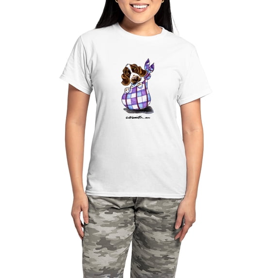 CafePress - English Cocker Spaniel Pup Women's Light Pajamas - Women's Short Sleeve Print T-Shirt and Pants Light Cotton Pajama Set