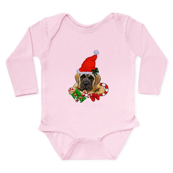 CafePress - English Mastiff Christmas Body Suit - Long Sleeve Cotton Baby Bodysuit
