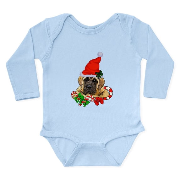 CafePress - English Mastiff Christmas Body Suit - Long Sleeve Cotton Baby Bodysuit