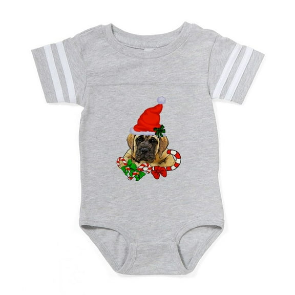 CafePress - English Mastiff Christmas - Cute Infant Baby Football Bodysuit