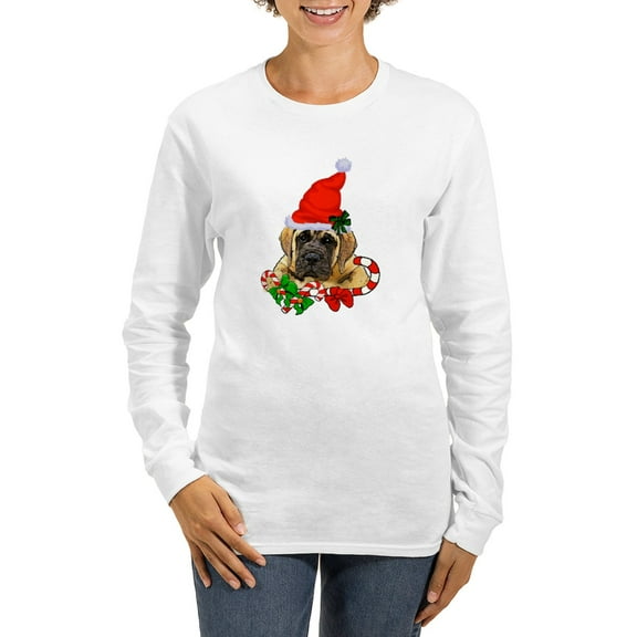 CafePress - English Mastiff Christmas Long Sleeve T Shirt - Women's Long Sleeve Graphic Casual T-Shirt
