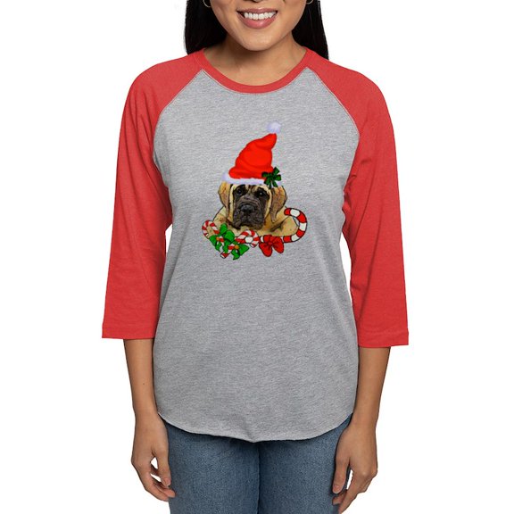 CafePress - English Mastiff Christmas Long Sleeve T Shirt - Womens Baseball Tee