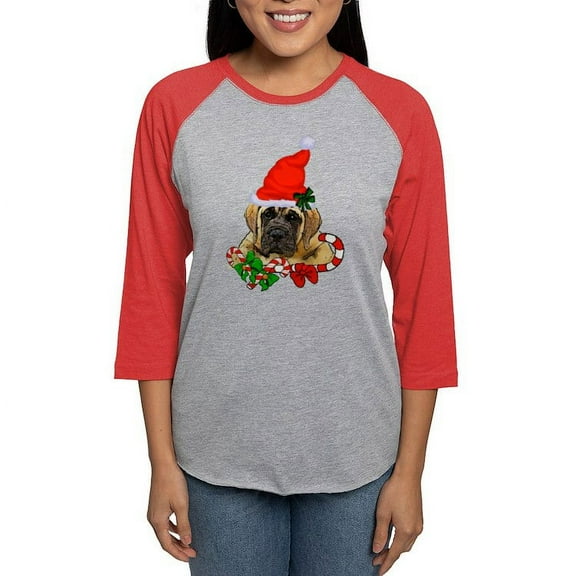 CafePress - English Mastiff Christmas Long Sleeve T Shirt - Womens Baseball Tee