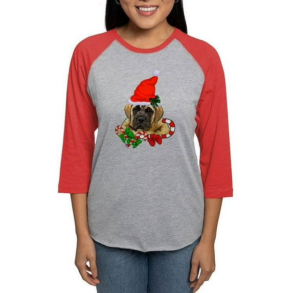 CafePress - English Mastiff Christmas Long Sleeve T Shirt - Womens Baseball Tee