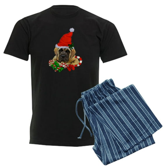 CafePress - English Mastiff Christmas Pajamas - Men's Dark Loose Fit Cotton Pajama Set
