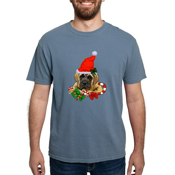 CafePress - English Mastiff Christmas T Shirt - Mens Comfort Colors Shirt