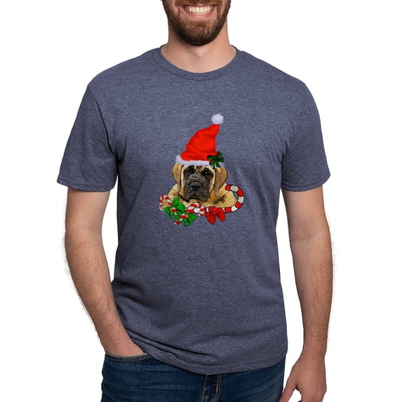 CafePress - English Mastiff Christmas T Shirt - Mens Tri-blend T-Shirt