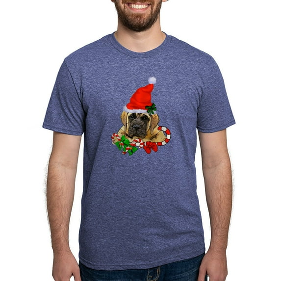 CafePress - English Mastiff Christmas T Shirt - Mens Tri-blend T-Shirt