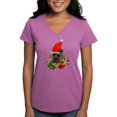 thumbnail image 1 of CafePress - English Mastiff Christmas T Shirt - Women's V-Neck Dark T-Shirt, 1 of 4