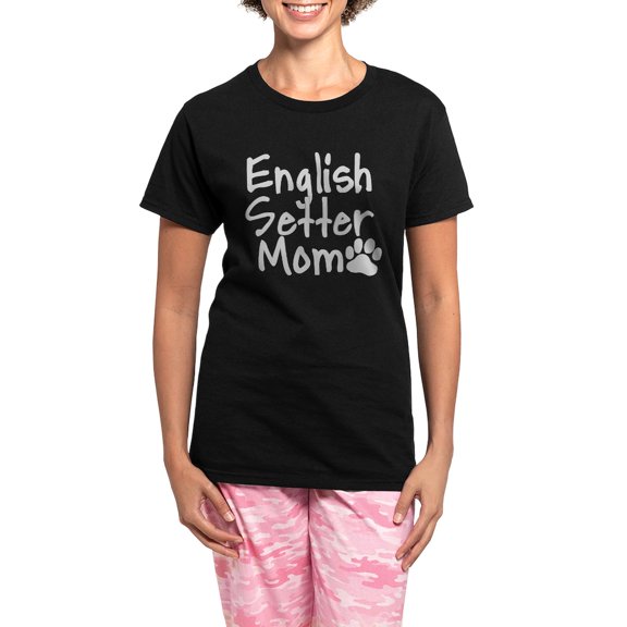 CafePress - English Setter MOM Women's Dark Pajamas - Women's Short Sleeve Print T-Shirt and Pants Dark Cotton Pajama Set