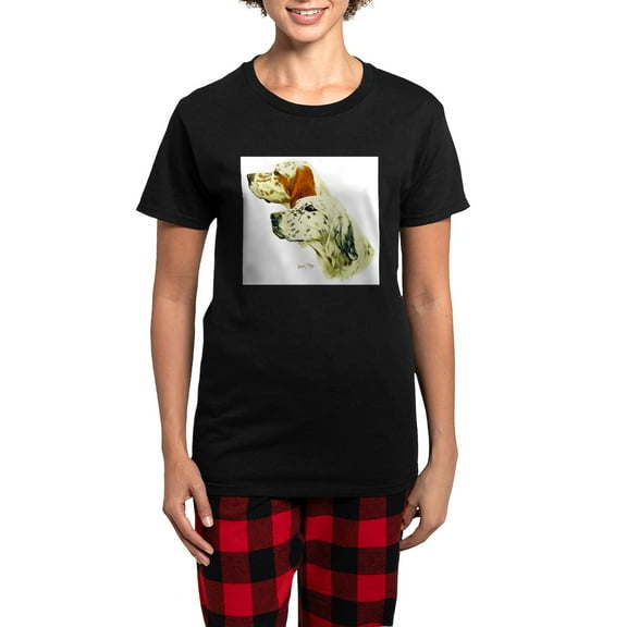 CafePress - English Setter Pajamas - Women's Short Sleeve Print T-Shirt and Pants Dark Cotton Pajama Set
