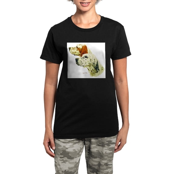 CafePress - English Setter Pajamas - Women's Short Sleeve Print T-Shirt and Pants Dark Cotton Pajama Set