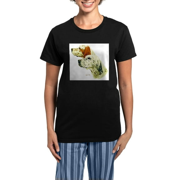 CafePress - English Setter Pajamas - Women's Short Sleeve Print T-Shirt and Pants Dark Cotton Pajama Set