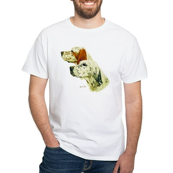 CafePress - English Setter White T Shirt - Men's White Classic Cotton T-Shirts