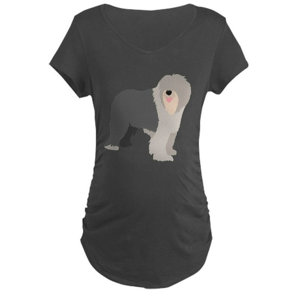 CafePress - English Sheep Dog Silhouett Maternity Dark T Shirt - Maternity Dark T-Shirt