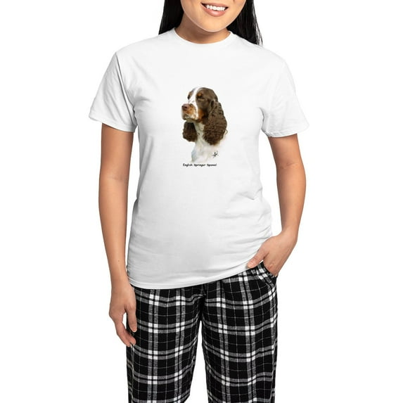 CafePress - English Springer Spaniel 8M15 Women's Light Pajama - Women's Short Sleeve Print T-Shirt and Pants Light Cotton Pajama Set