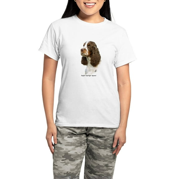 CafePress - English Springer Spaniel 8M15 Women's Light Pajama - Women's Short Sleeve Print T-Shirt and Pants Light Cotton Pajama Set