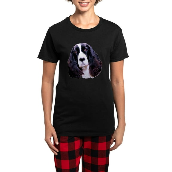 CafePress - English Springer Spaniel Women's Dark Pajamas - Women's Short Sleeve Print T-Shirt and Pants Dark Cotton Pajama Set