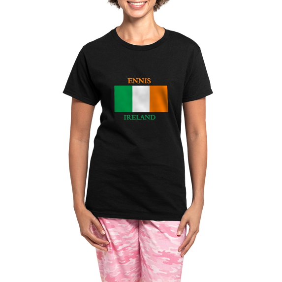 CafePress - Ennis Ireland Pajamas - Women's Short Sleeve Print T-Shirt and Pants Dark Cotton Pajama Set
