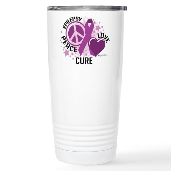 CafePress - Epilepsy PLC Stainless Steel Travel Mug - Insulated Stainless Steel Travel Tumbler 20 oz.