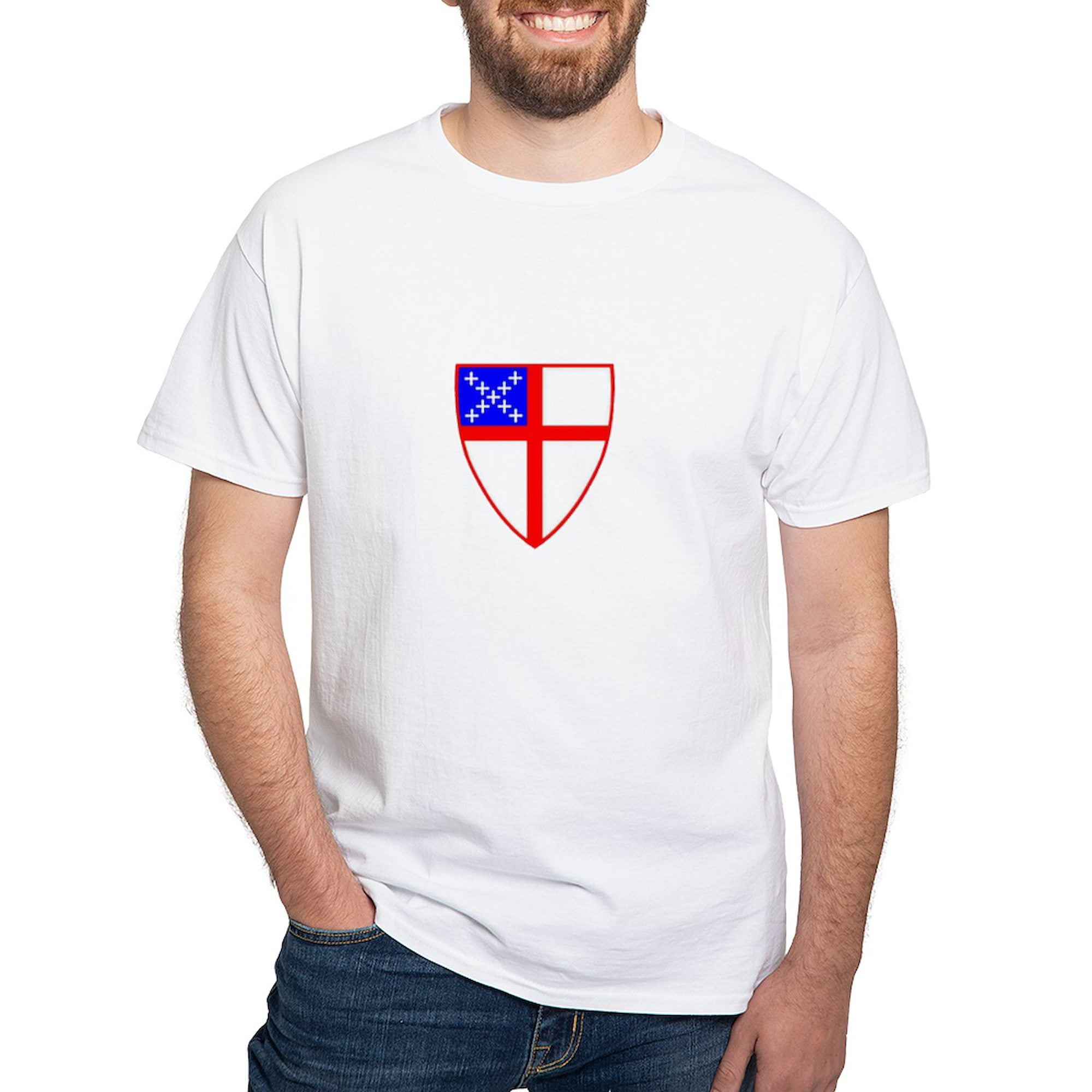 CafePress Episcopal Shield White T Shirt Men s Classic T Shirts