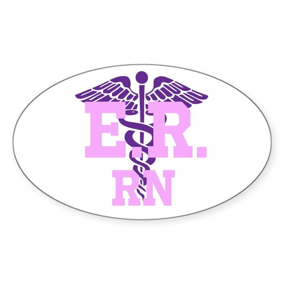 CafePress - Er Rn Pink And Purple Sticker - Sticker (Oval)