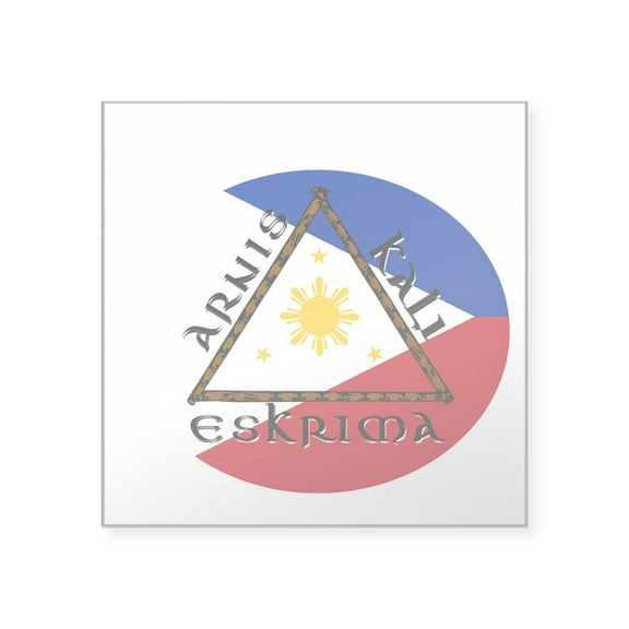 CafePress - Escrima Decal White Stroke Sticker - Square Sticker 3" x 3"