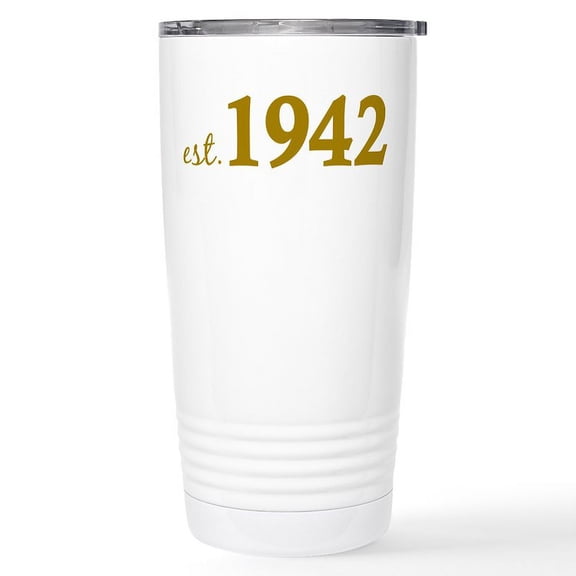 CafePress - Est. 1942 (Birth Year) Stainless Steel Travel Mug - Insulated Stainless Steel Travel Tumbler 20 oz.