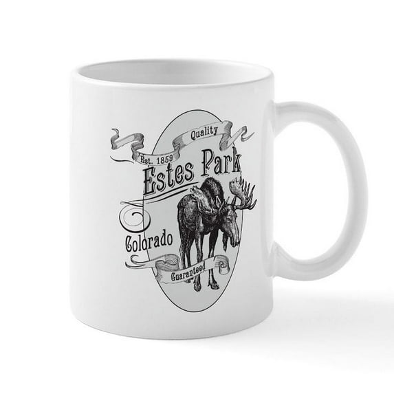 CafePress - Estes Park Vintage Moose Mug - 11 oz Ceramic Mug - Novelty Coffee Tea Cup