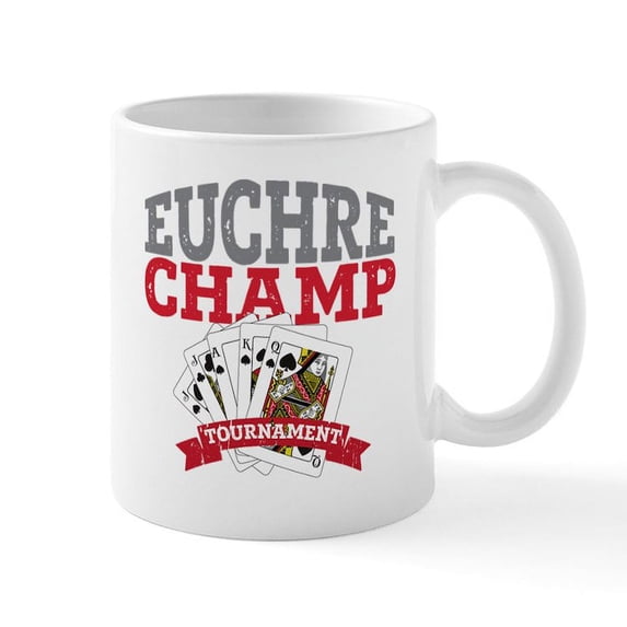 CafePress - Euchre Champ Mugs - 11 oz Ceramic Mug - Novelty Coffee Tea Cup