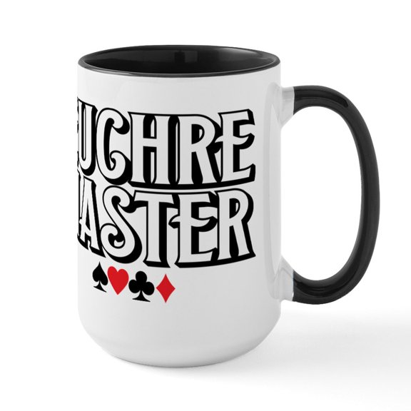 CafePress - Euchre Master Mugs - 15 oz Ceramic Large White Novelty Mug