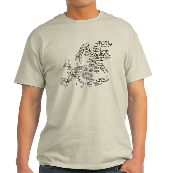 CafePress - European Food Map Light T Shirt - Men's Classic Graphic T-Shirt