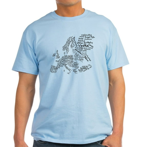 CafePress - European Food Map Light T Shirt - Men's Classic Graphic T-Shirt