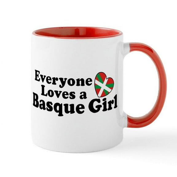 CafePress - Everyone Loves A Basque Girl Mug - 11 oz Ceramic Mug - Novelty Coffee Tea Cup
