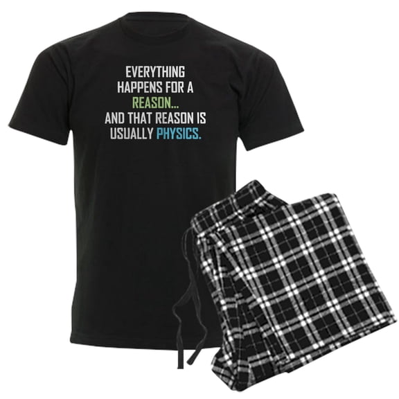 CafePress - Everything Happens For A Reaso Men's Dark Pajamas - Men's Dark Loose Fit Cotton Pajama Set