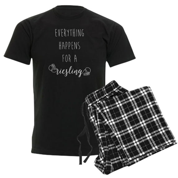 CafePress - Everything Happens For A Riesl Men's Dark Pajamas - Men's Dark Loose Fit Cotton Pajama Set