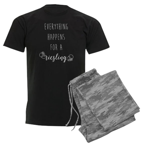 CafePress - Everything Happens For A Riesl Men's Dark Pajamas - Men's Dark Loose Fit Cotton Pajama Set