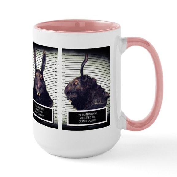 CafePress - Evil Easter Bunny Rabbit Mugs - 15 oz Ceramic Large White Novelty Mug