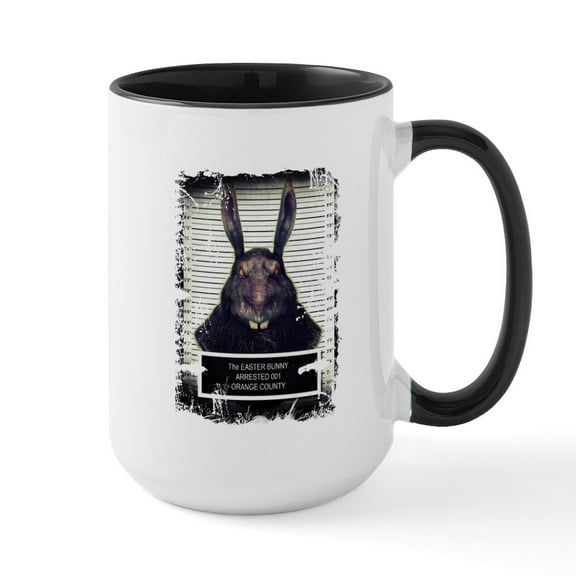 CafePress - Evil Easter Bunny Rabbit SOLO Mugs - 15 oz Ceramic Large White Novelty Mug