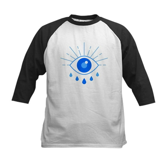 CafePress - Evil Eye, Spiritual Symbol Of Prot Baseball Jersey - Kids Cotton Baseball Jersey, 3/4 Sleeve Shirt