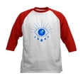 thumbnail image 1 of CafePress - Evil Eye, Spiritual Symbol Of Prot Baseball Jersey - Kids Cotton Baseball Jersey, 3/4 Sleeve Shirt, 1 of 4