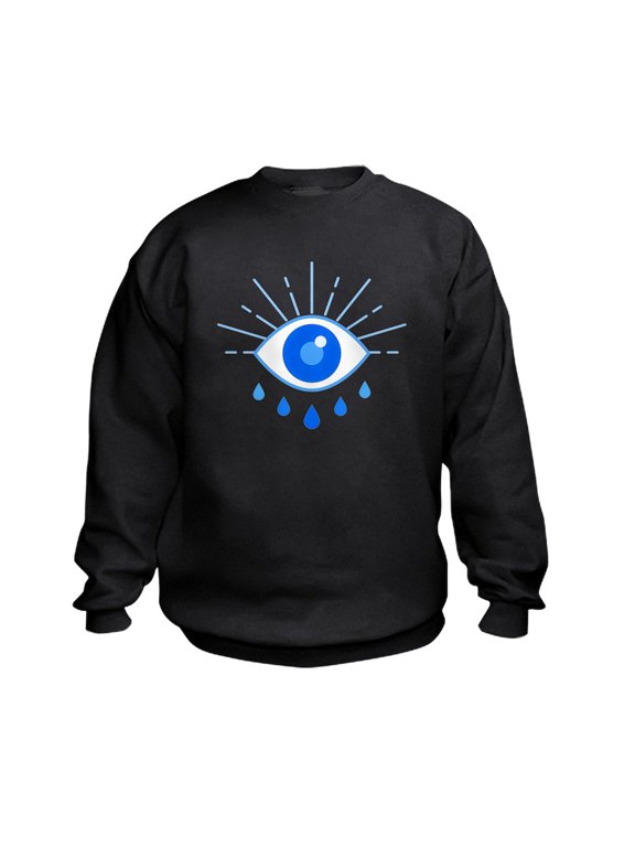 - Evil Eye, Spiritual Symbol Of Protectio Sweatshirt - Kids Sweatshirt, Youth Crew Neck Sweatshirt