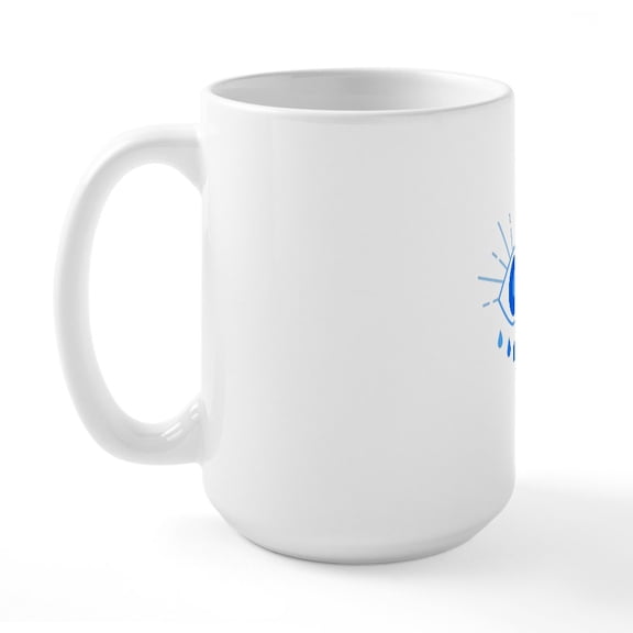 CafePress - Evil Eye, Spiritual Symbol Of Protection, Greek Cu - 15 oz Ceramic Large White Novelty Mug