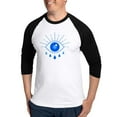 thumbnail image 1 of CafePress - Evil Eye, Spiritual Symbol Of Protection, Greek Cu - Cotton Baseball Jersey, 3/4 Raglan Sleeve Shirt, 1 of 4