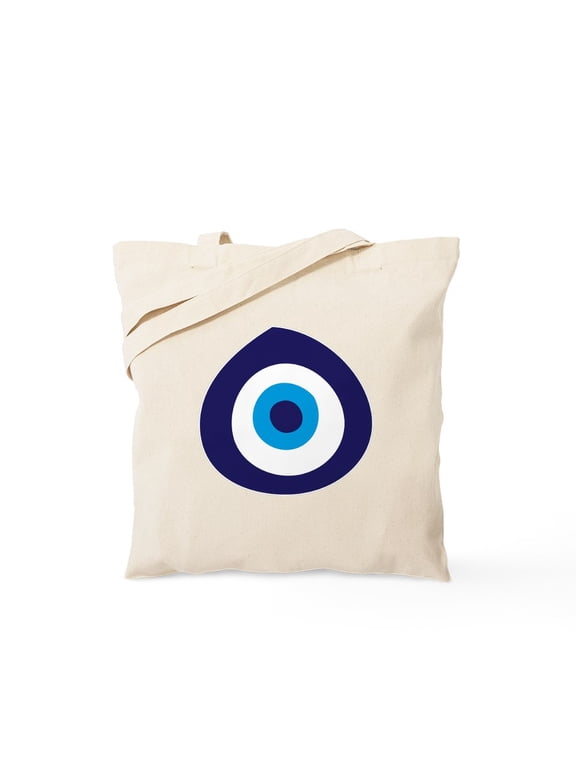 - Evil Eye Tote Bag - Unisex Canvas Tote Bag, Beige, 1-Piece