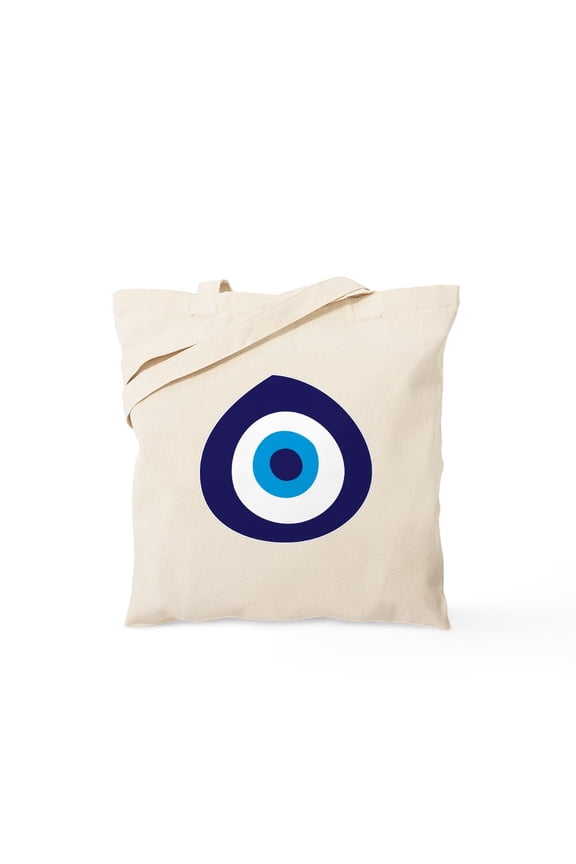 - Evil Eye Tote Bag - Unisex Canvas Tote Bag, Beige, 1-Piece
